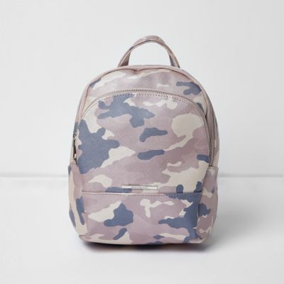 Girls pink camouflage print backpack